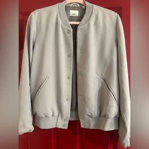 ARITZIA WILFRED POUSSIN SNAP BOMBER JACKET GREY